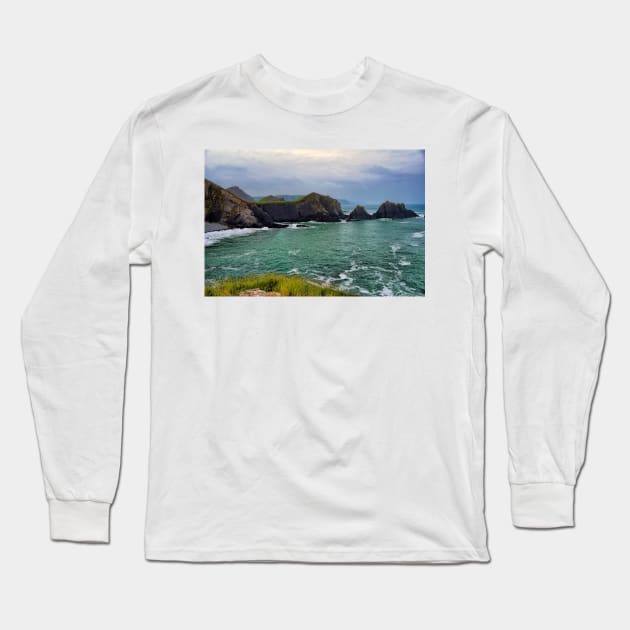 Screda Cove, Hartland Quay, Devon Long Sleeve T-Shirt by avrilharris